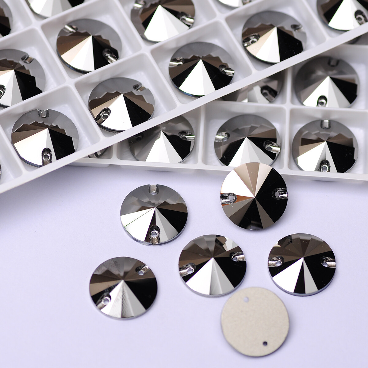 Yanruo Multi-Shape Sew on Strass Crystal Rhinestones for Needlework Jet hematite