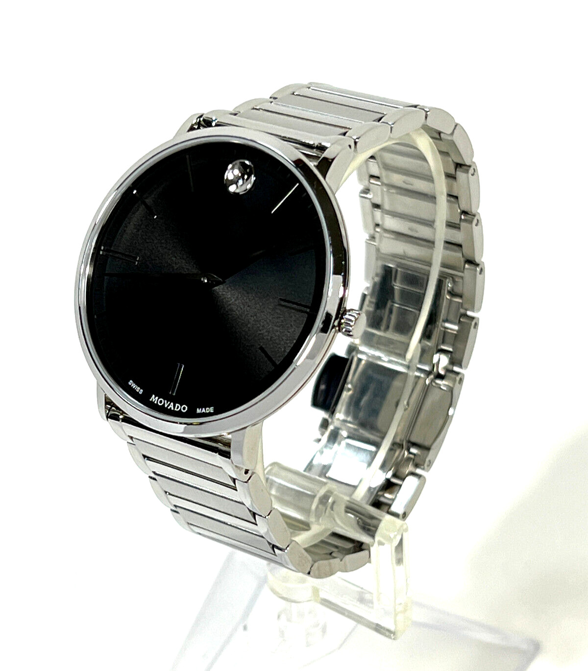 Movado Ultra Slim 40mm Stainless Steel Black Dial Swiss Men’s Watch