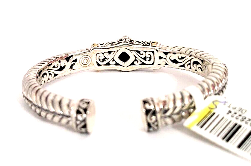 Bali RoManse Sterling Silver 18K Gold Indah Jiwa Cuff Bracelet-Spinel-6.3 in