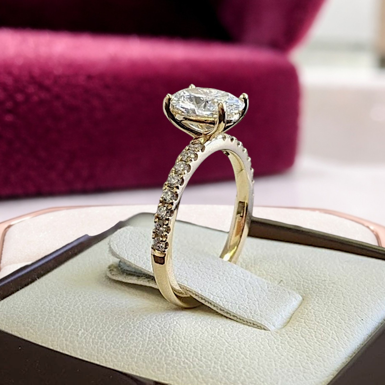 2.75 Ct Oval Cut IGI Certified Lab Grown Diamond Engagement Ring 14k Yellow Gold