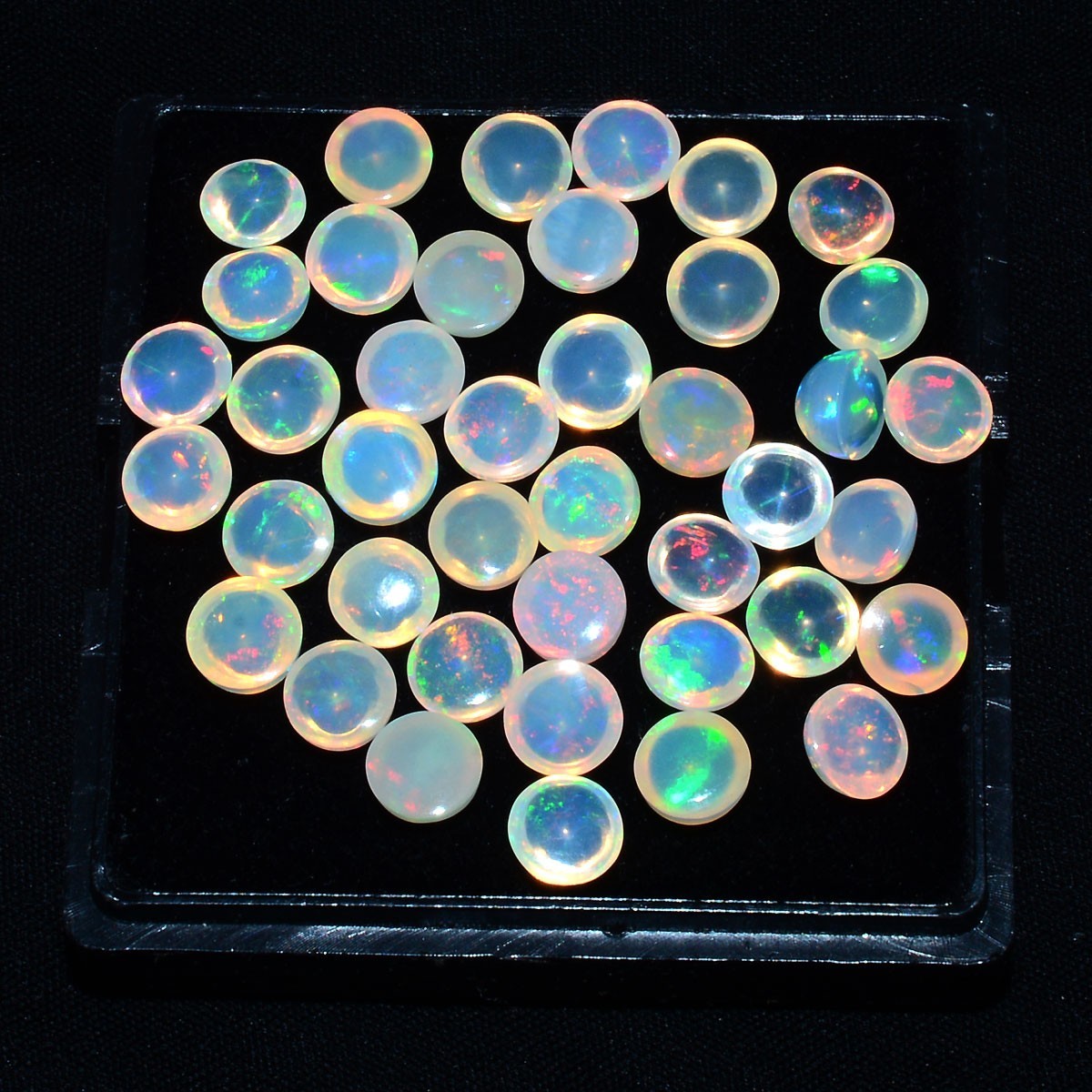 15 Pcs Natural Opal Ethiopian 7mm Hi-Grade Round Flashy Colors Loose Gemstones