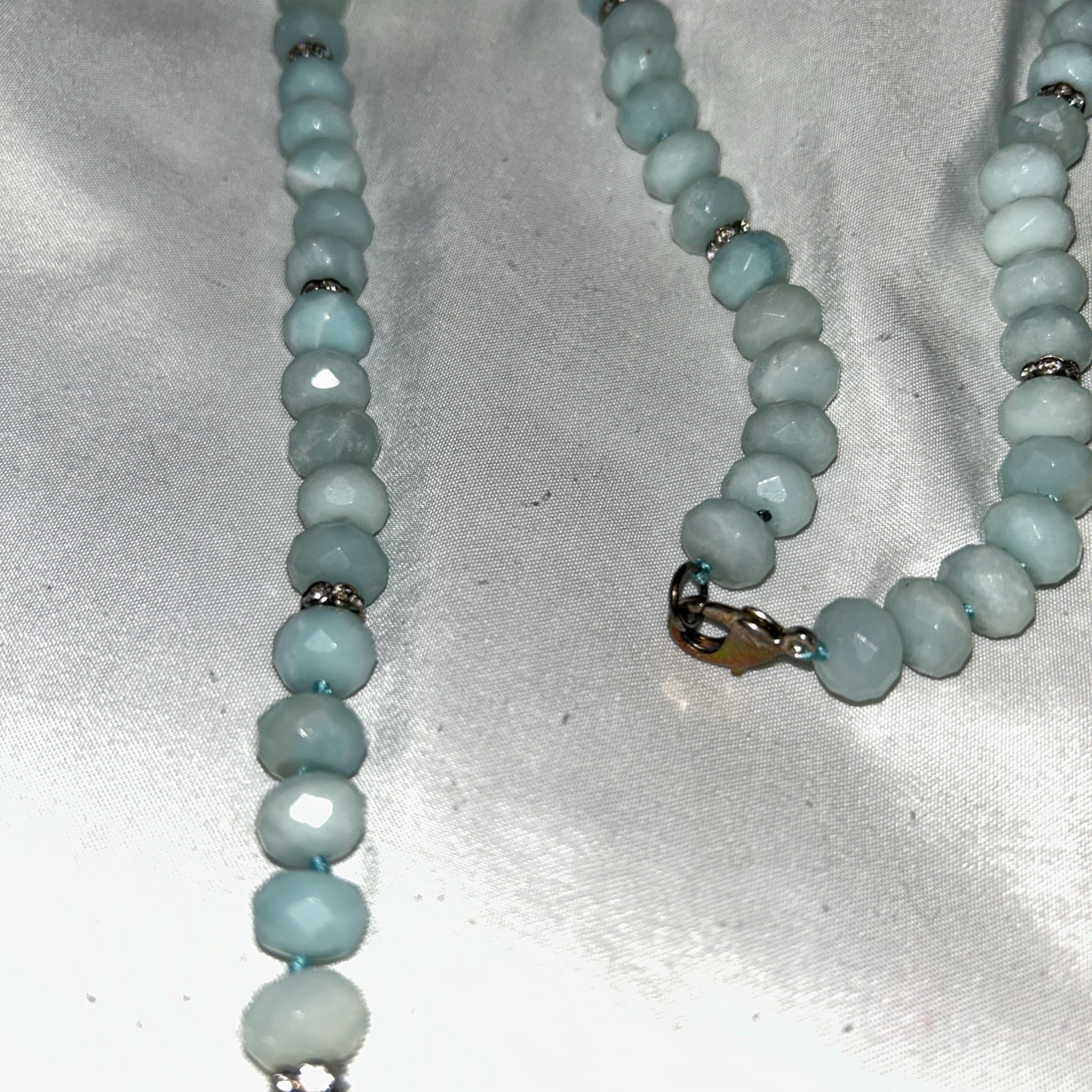 Dillards 14” Amazonite Turquoise Faceted Roundel Beads Necklace
