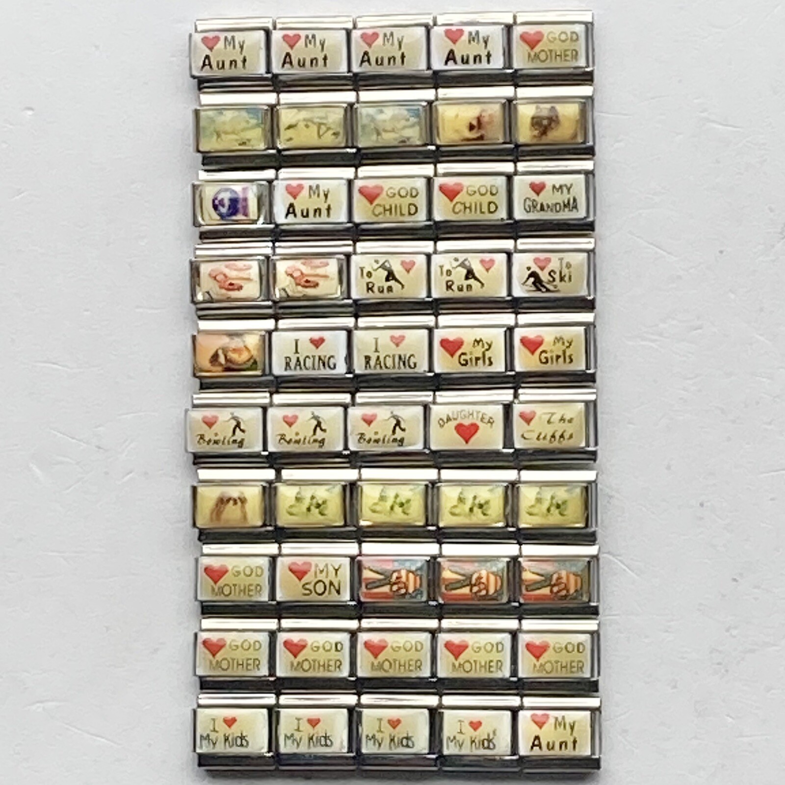50 Pieces ITALIAN CHARMS 9 MM lot #281 Wholesale New Old Stock NOS Photo Charms