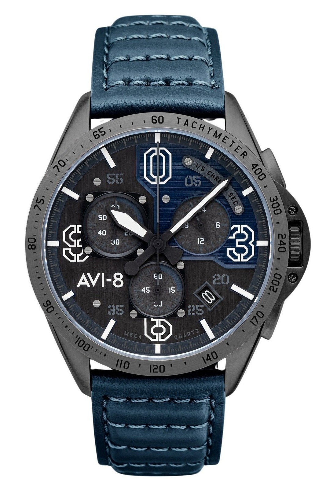 AVI-8 P-51 Mustang Blakeslee Grey and Blue Dial Quartz AV-4077-04 Men’s Watch