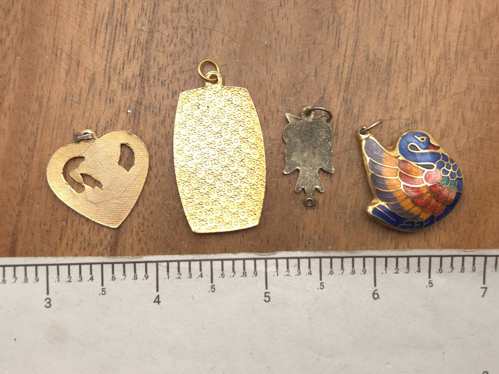 Vintage Enamel Cloisonne Birds Owl Floral Craft Pendants Jewelry Making Lot 2