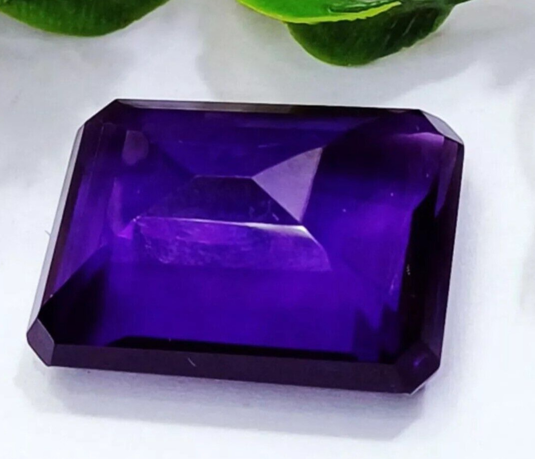 Natural Violet Amethyst Emerald Cut 95+ Ct Loose Gemstone For Pendant Making