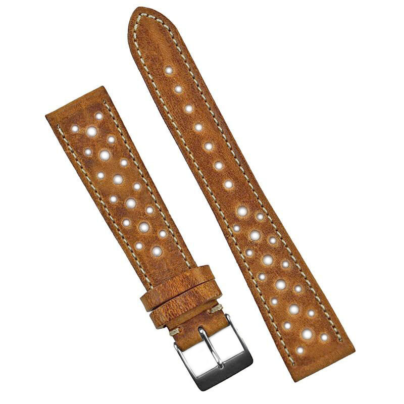 B & R Bands Le Mans Italian Leather Racing Watch Band Strap 18mm 19mm 20mm 22mm