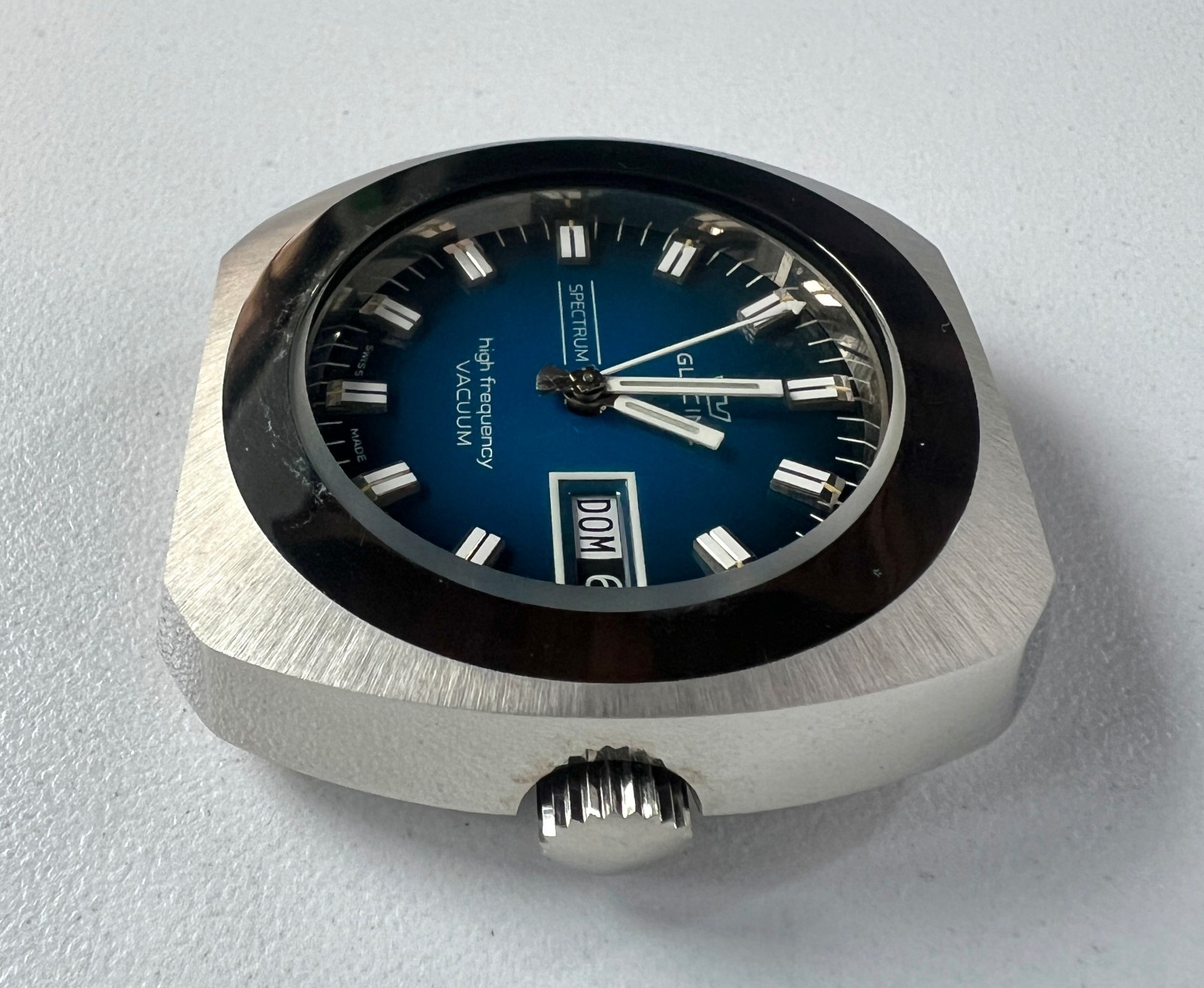 Glycine Automatic Watch Vintage Mens High Frecuency Spectrum Vacuum Blue Dial