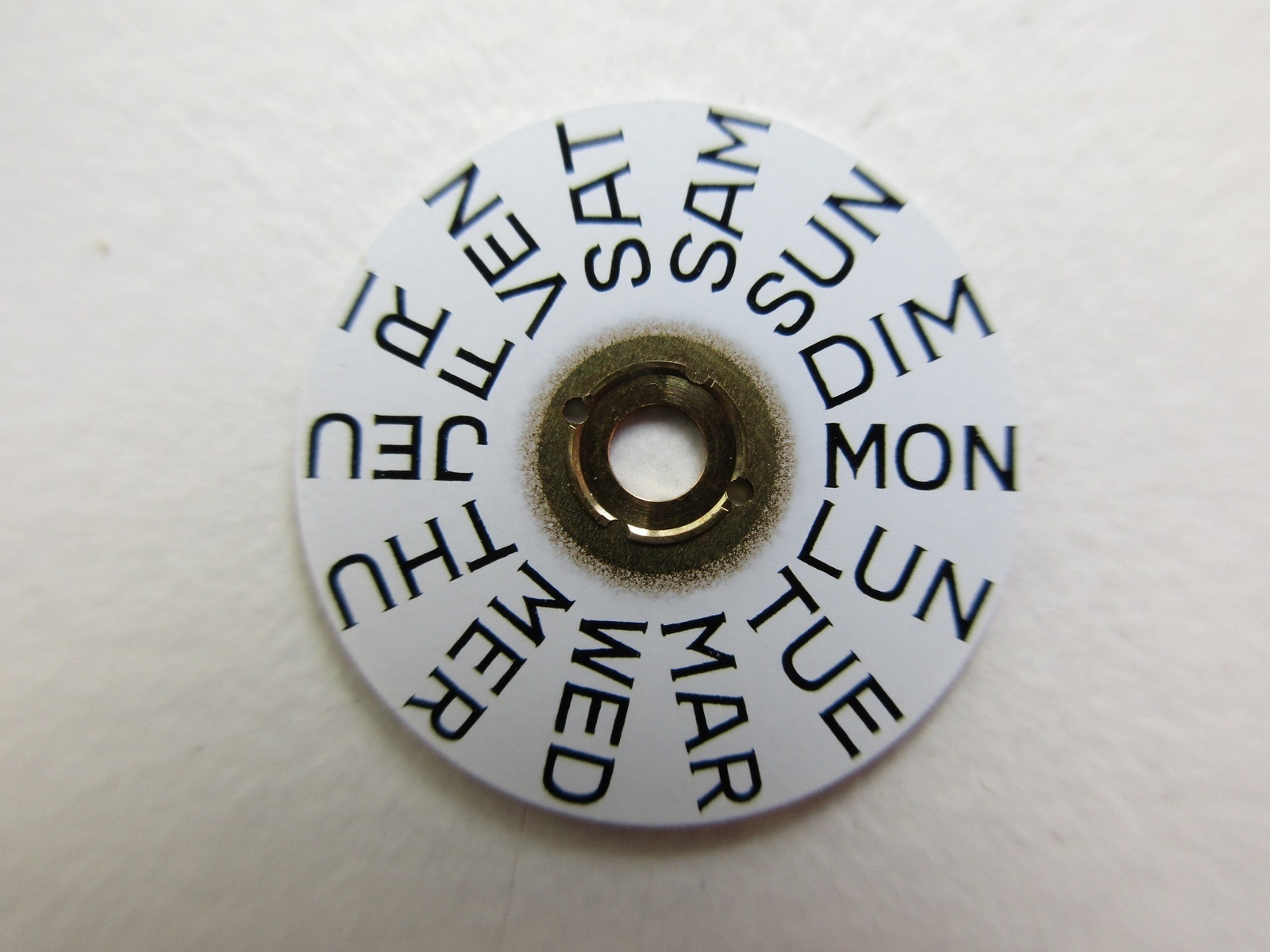 ETA cal. 2879 Swiss DAY disk French English watch movement part