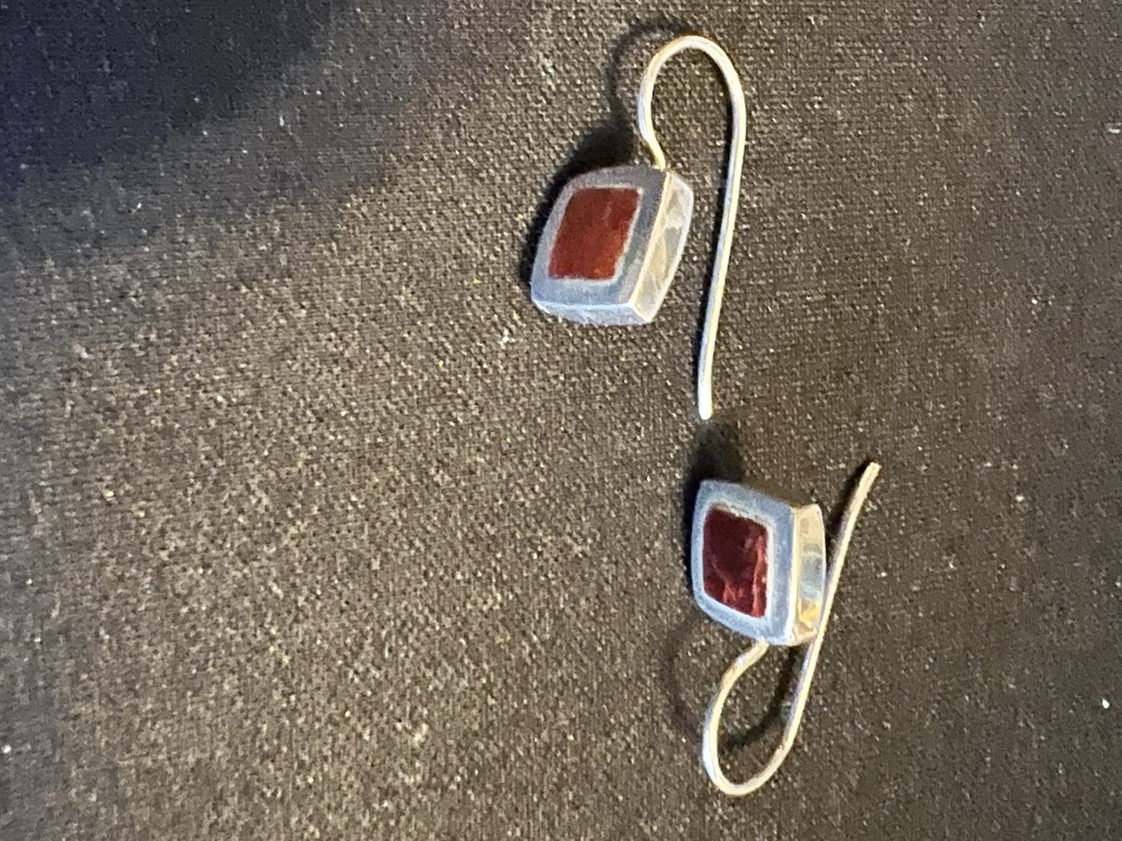 Silver 925 Earrings with Natrual Stone Vintage 70’s style