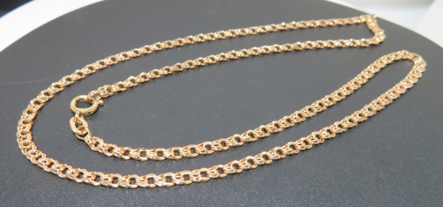18K ROSE GOLD LINK CHAIN 19″LONG 3.17 MM WIDE 8.65 grams (AI-2732)