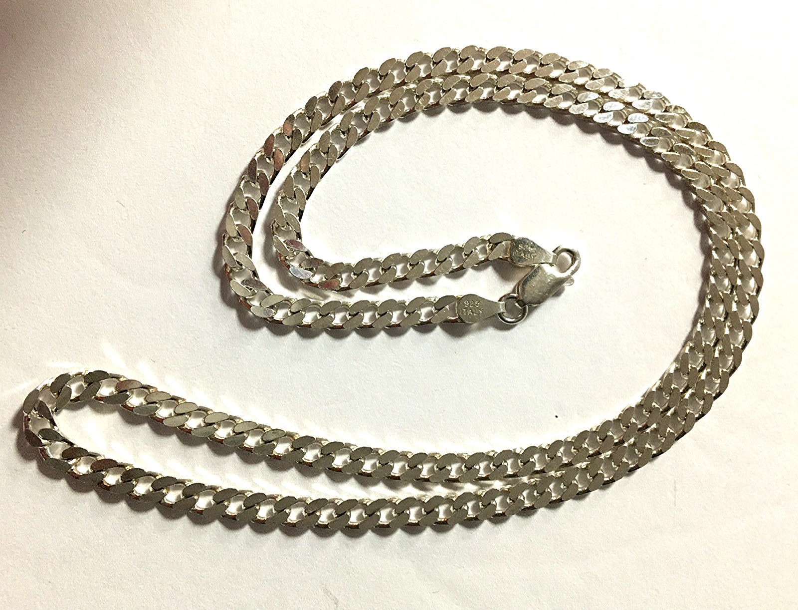 PGDA Italian Sterling Silver .925 Curb Link Diamond Cut Chain Necklace 15.7g