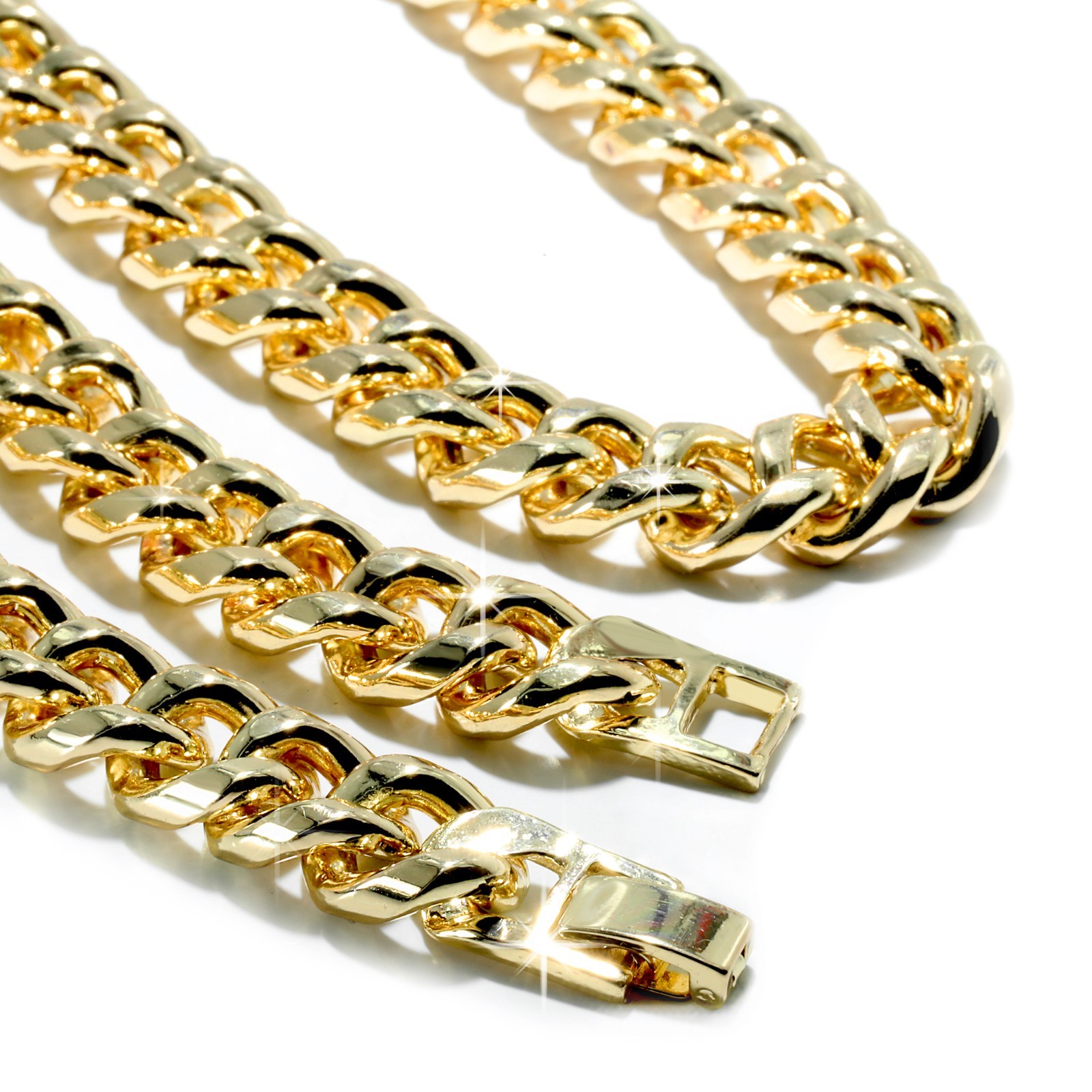 Round Cuban Jesus Face Cubic Zirconia Fully Iced Pendant 10mm Chain Gold Plated