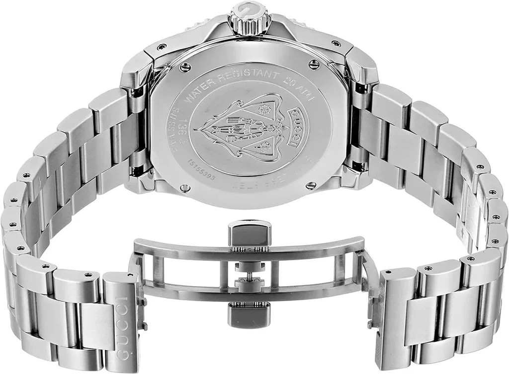 GUCCI YA136311 Men’s 40mm Dive Watch – Blue Stainless-Steel Band and Case