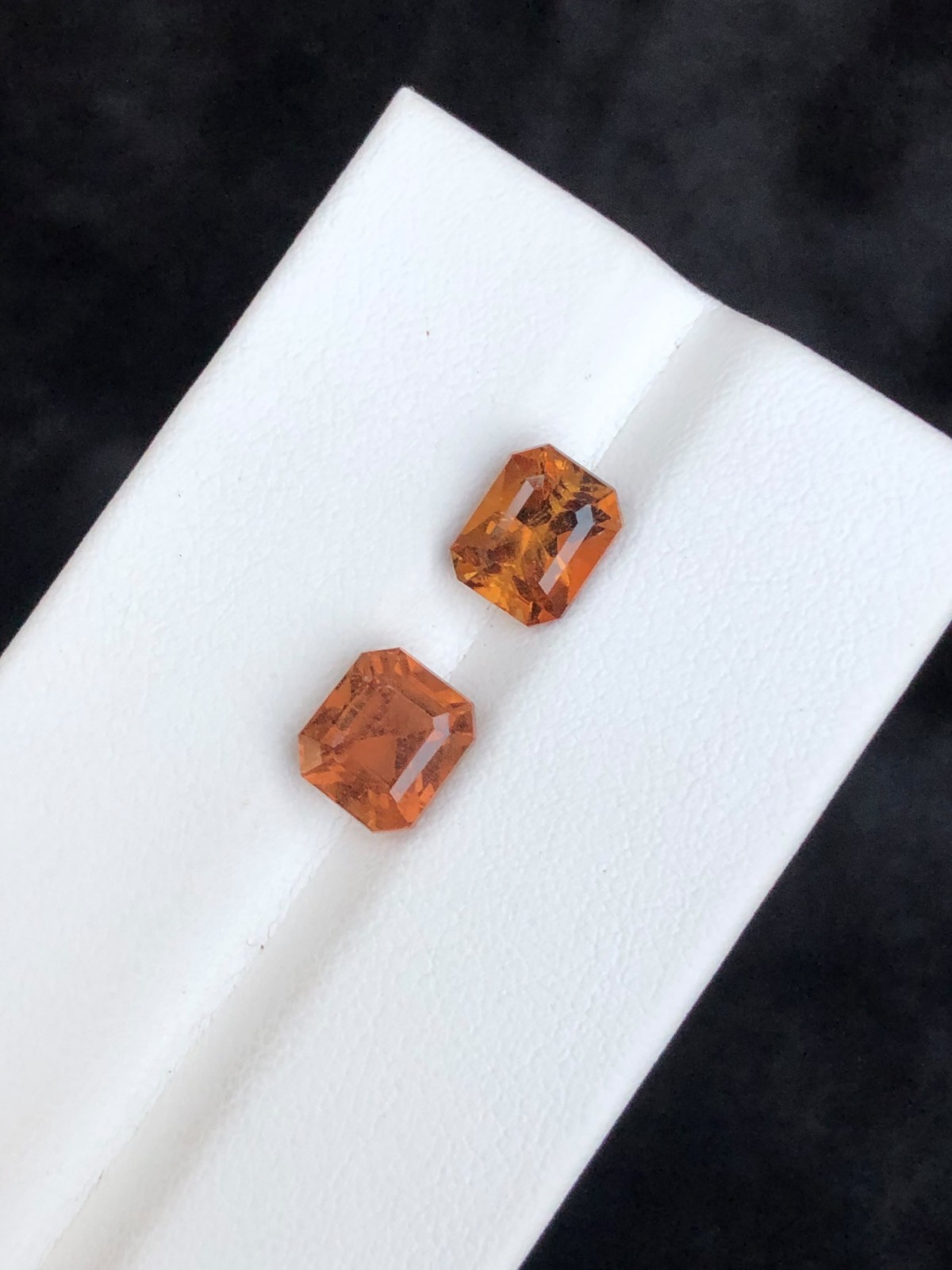 Natural Imperial Topaz Pair 4.35 Ct Emerald Cut Loose Gemstones Golden Brown