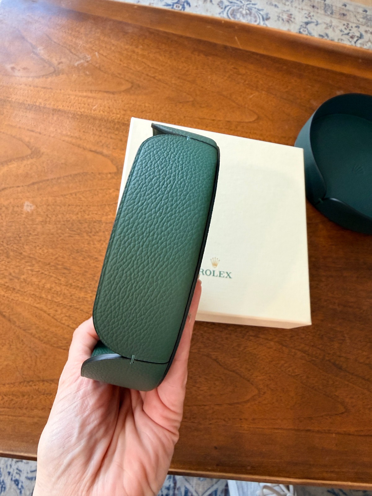 ROLEX 2x Nesting Tray LEATHER 100% authentic NEW IN BOX WATCHES & WONDERS Green