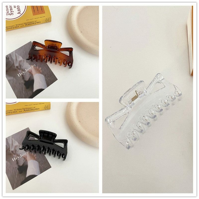 HAIR CLIPS Grip Black Clamps 3 x Butterfly Claw Large Salon Hairdresser Brown
