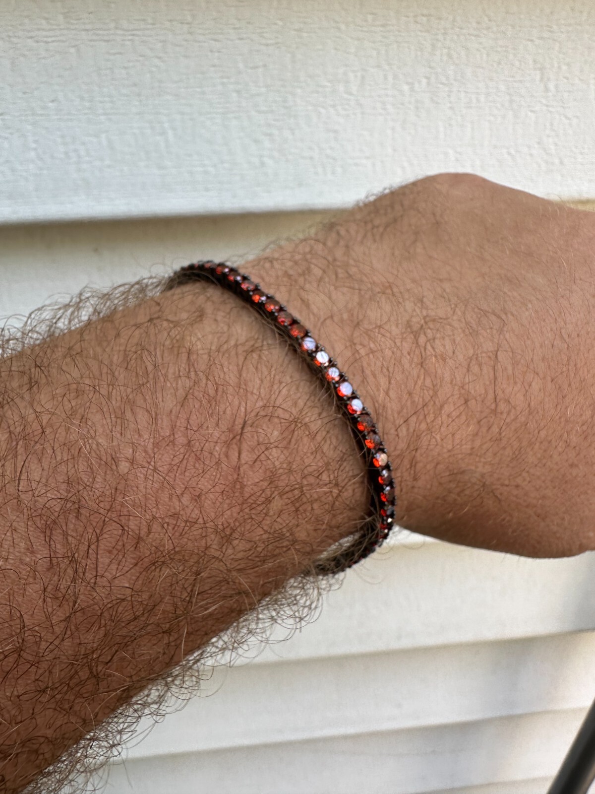 3mm Deep Red CZ Tennis Bracelet Real Iced 925 Sterling Silver Mens Ladies 6-8.5″