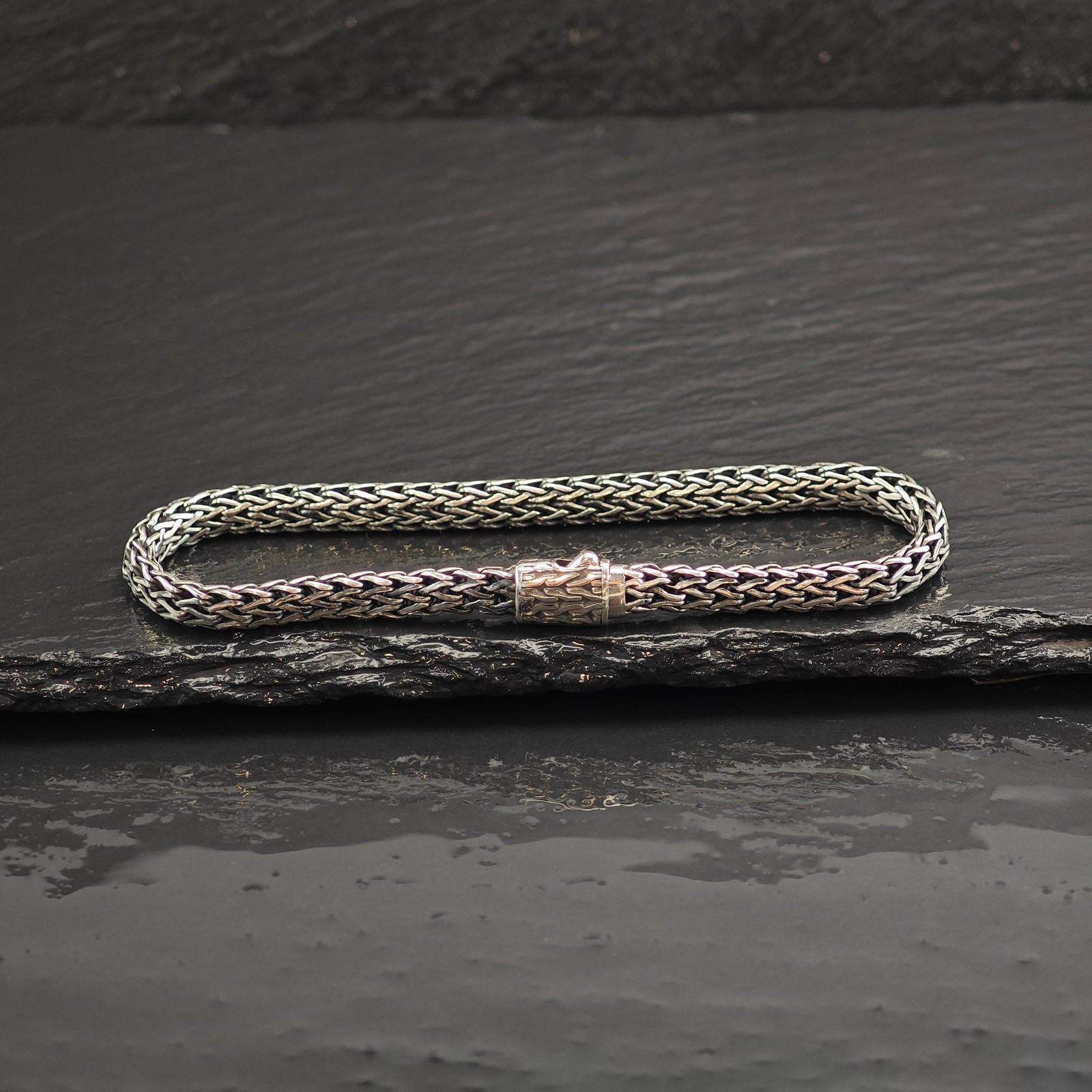 6mm John Hardy Wheat Chain Sterling Silver Bracelet 8 1/4″ BR3100