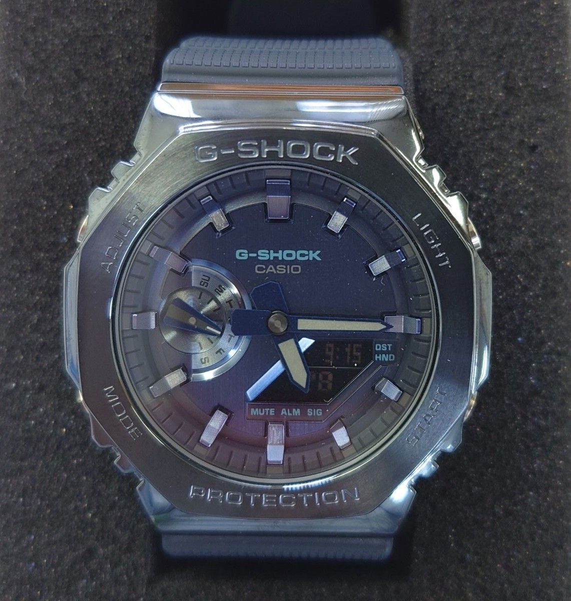 G SHOCK GM 2100N 2AJF Metal Covered Navy Blue Wristwatch