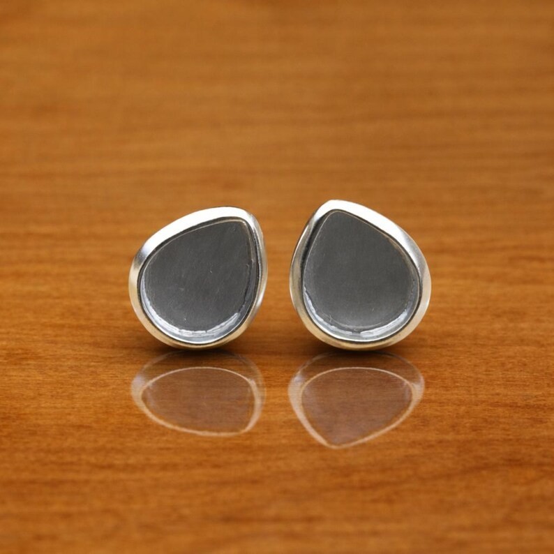 925 Sterling Silver 5x7mm Pear Bezel Stud Earring Settings Handmade Jewelry