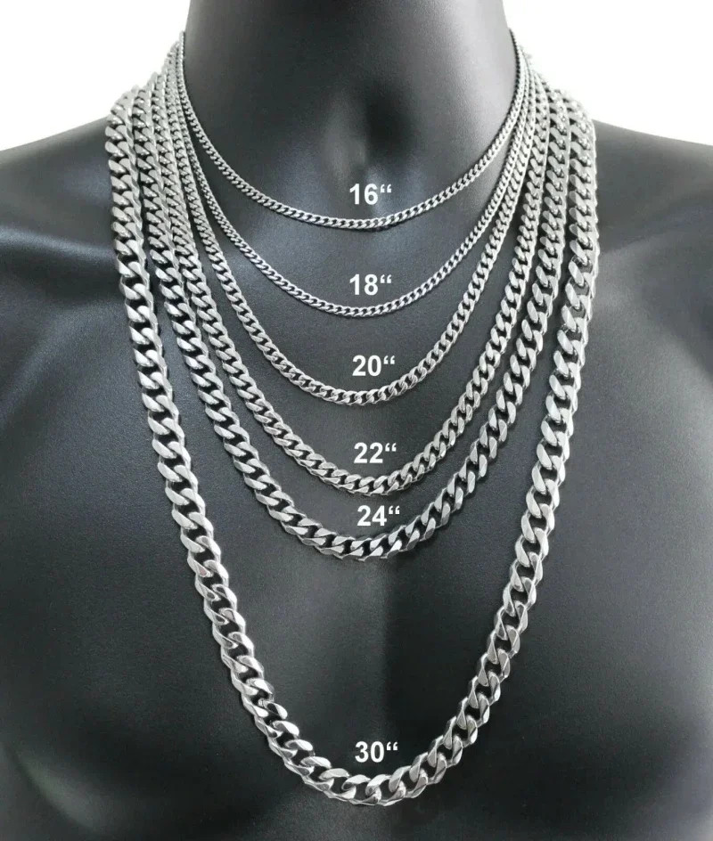 Men’s 925 Sterling Silver Necklace 2/4/6/8/10/12MM 40-75cm Face Chain Necklace L