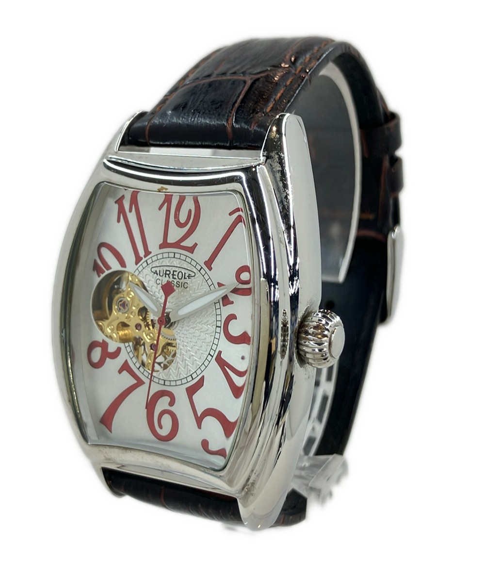 AUREOLE SW580M Automatic Watch Silver Mens Timepiece Vintage Rare