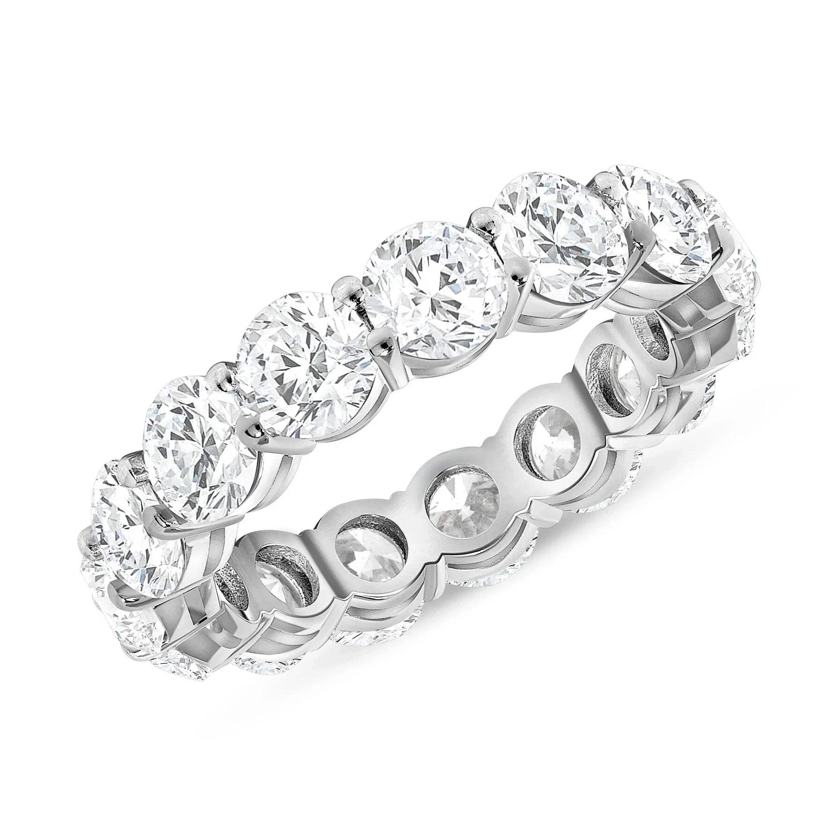 14K Round Cut Natural Diamond Eternity Band. Option 2.00 / 3.00 / 4.00 Carat.