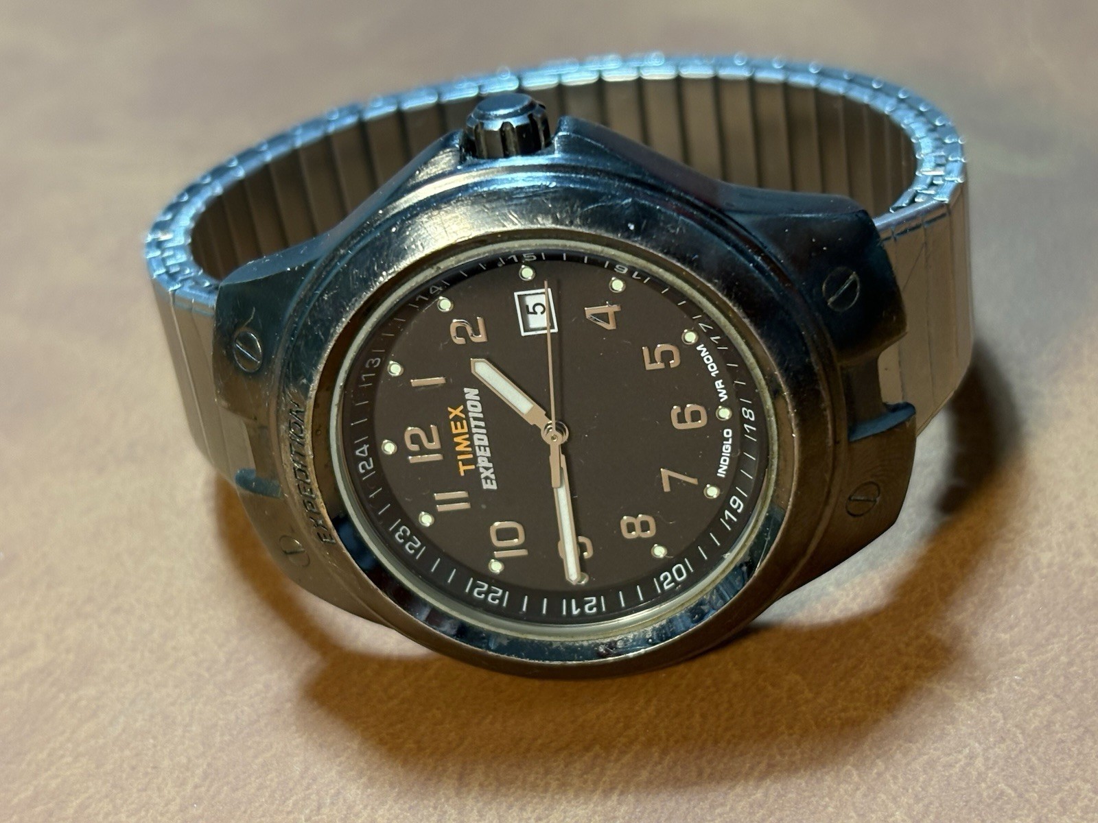 Timex Expedition Indiglo WR100M Men Quartz Watch 42mm,Expandable Band,Untested