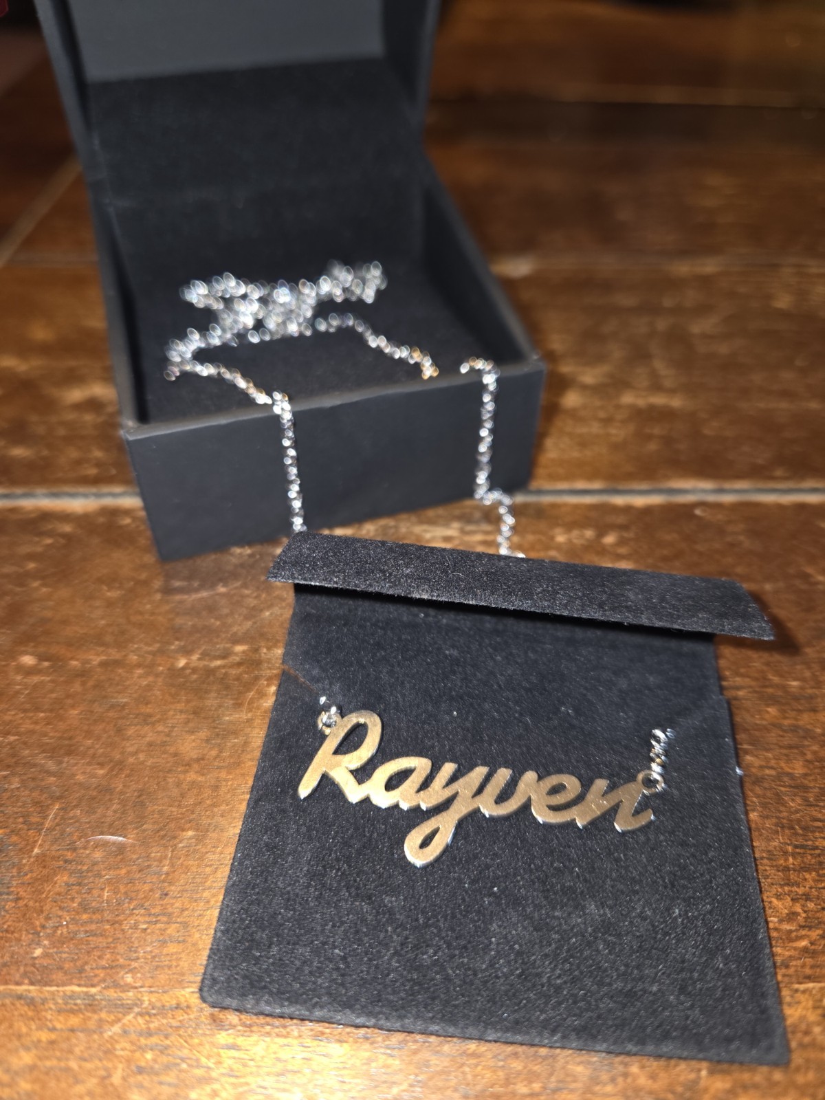 Rayven Name Plate Necklace Pendent Sterling Silver chain Personalized Zales