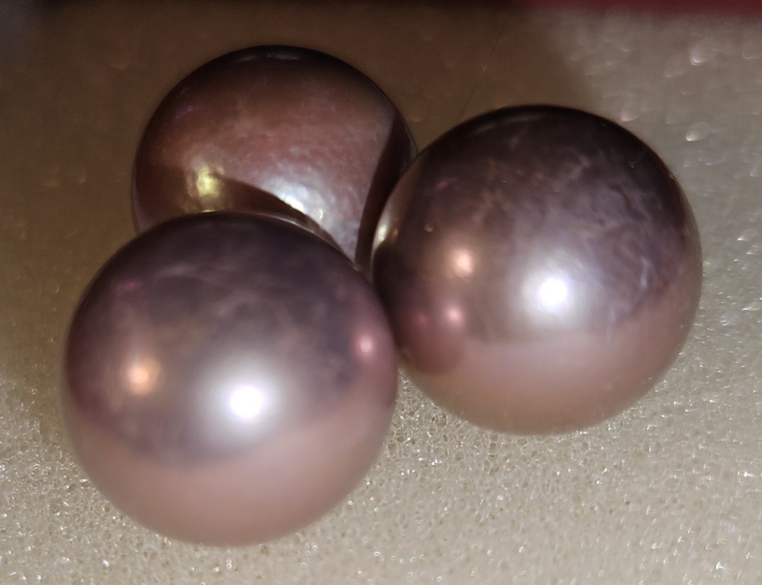3 DRAGONBALL Natural Freshwater Pearl Light Purple 13.2 13.3 13.4mm Beautiful!!