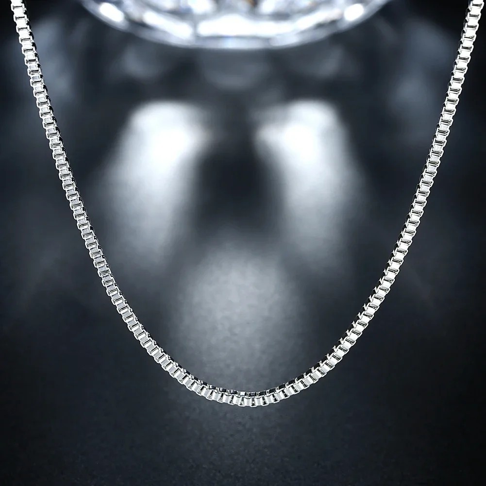 925 Sterling Silver Necklace 16/18/20/22/24 inches fine 1.5MM Box chain free USA