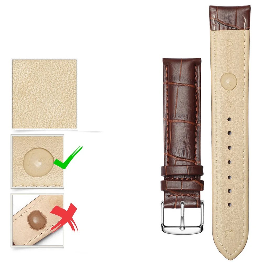 Genuine Leather Mens Watch Strap Band Brown Black 12mm 14mm 16mm 18mm 20mm 22mm