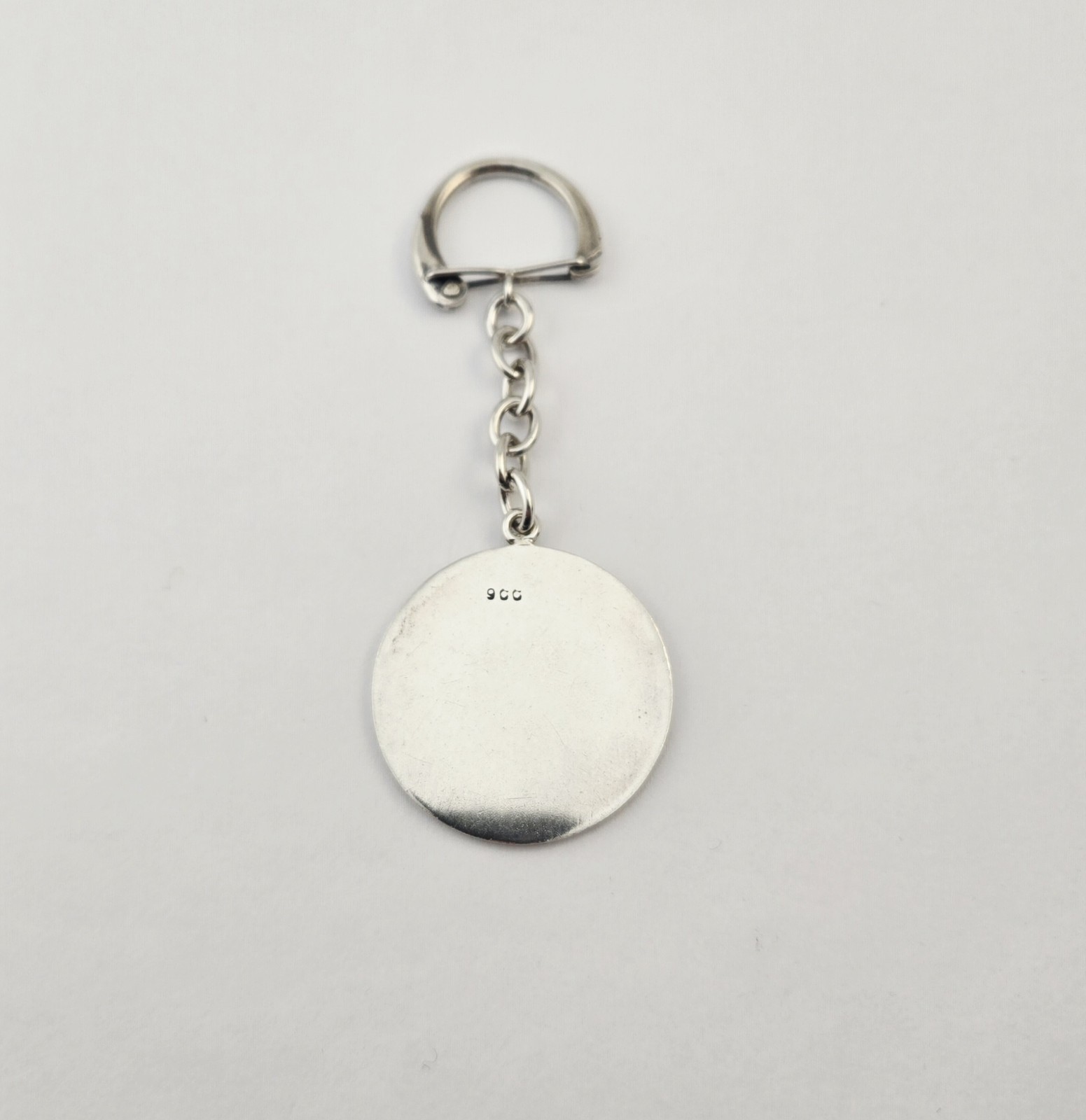 VTG 900 Silver Arabic Calligraphy Script Layla Keychain Key Ring Letter – 10.7g