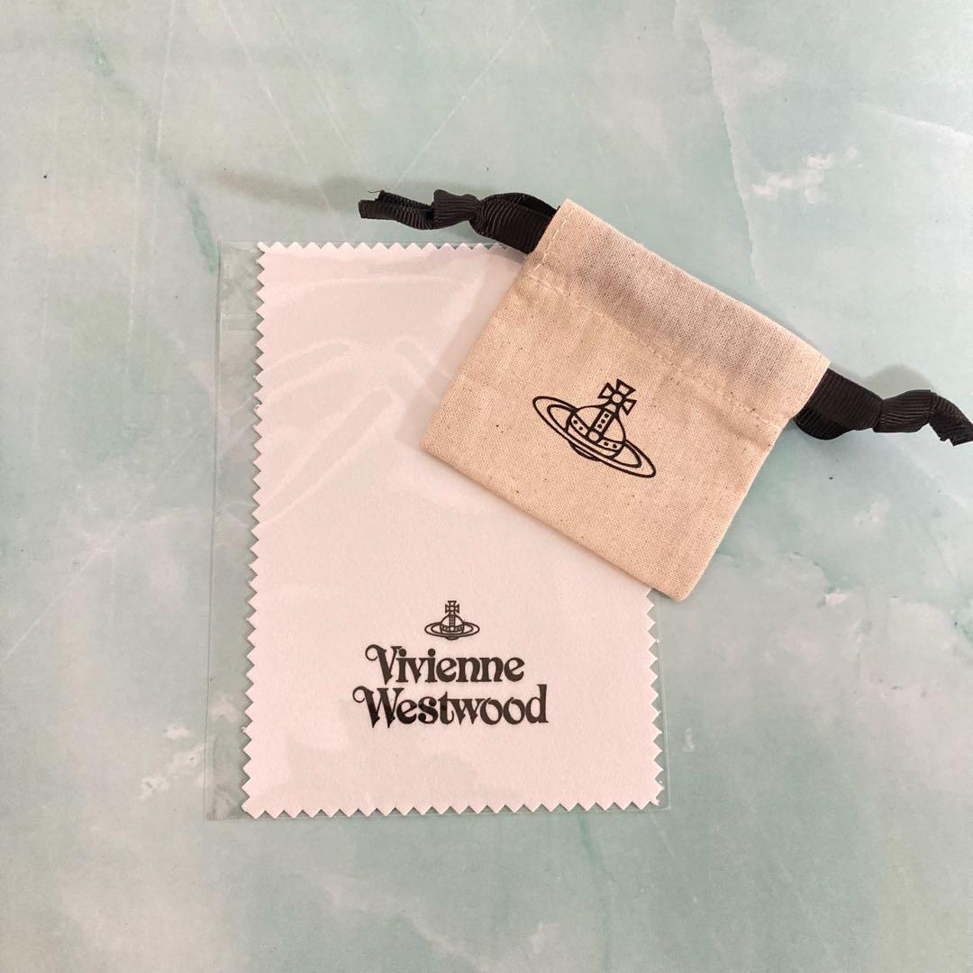 Vivienne Westwood Earrings Petite Rhinestone Pink Gold w/drawstring