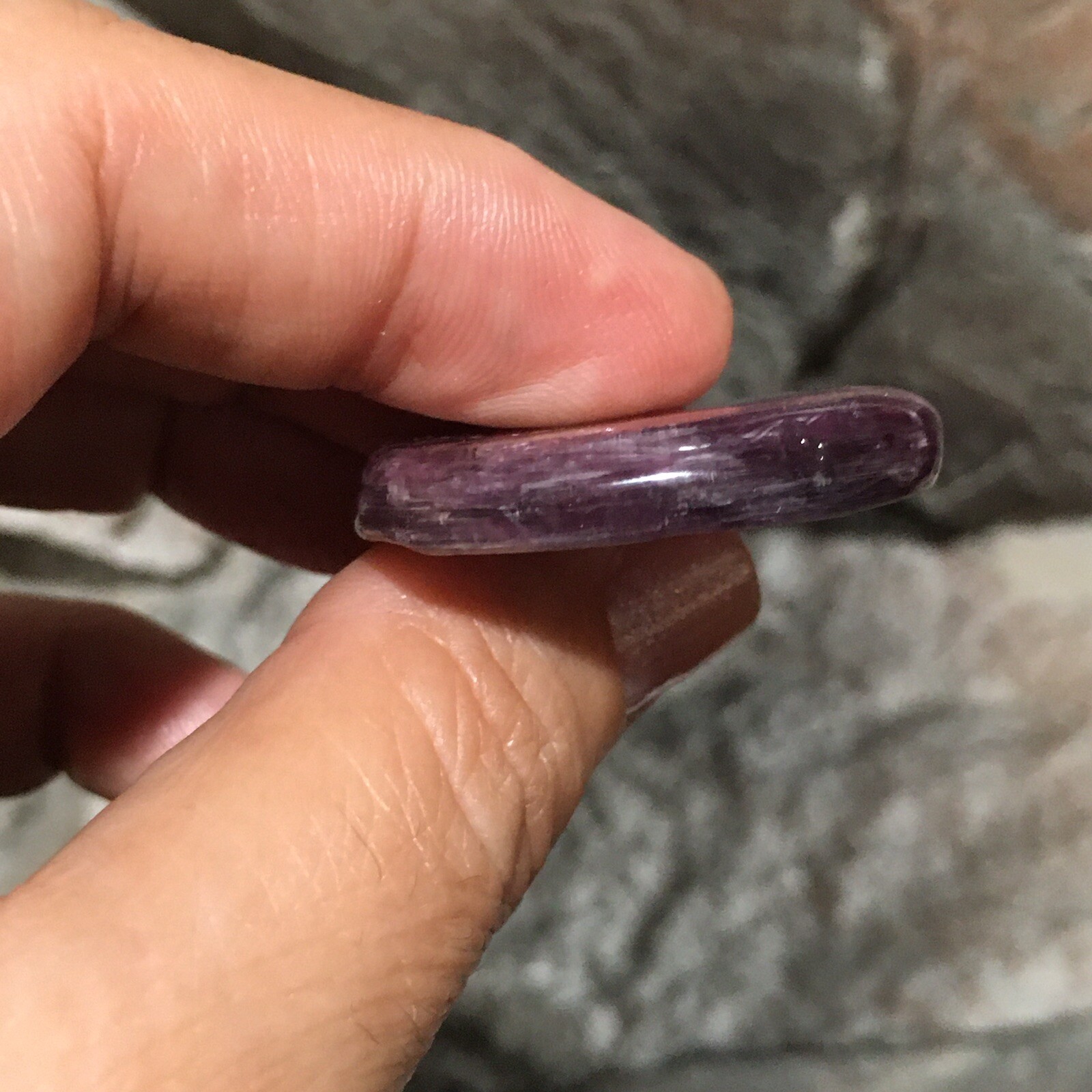 35×32.5×5.7mm Dark Purple Lepidolite Cabochon Loose Stone