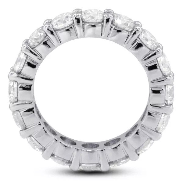 Classic Eternity Wedding Ring Solid 14K Gold 1.25 CT Round Natural Diamond F VS2