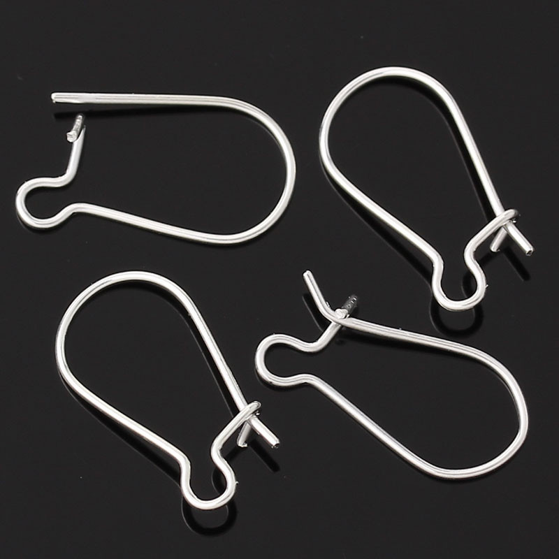 Sexy Sparkles 50 Pcs Silver Plated Ear Wires 18mm X 10mm