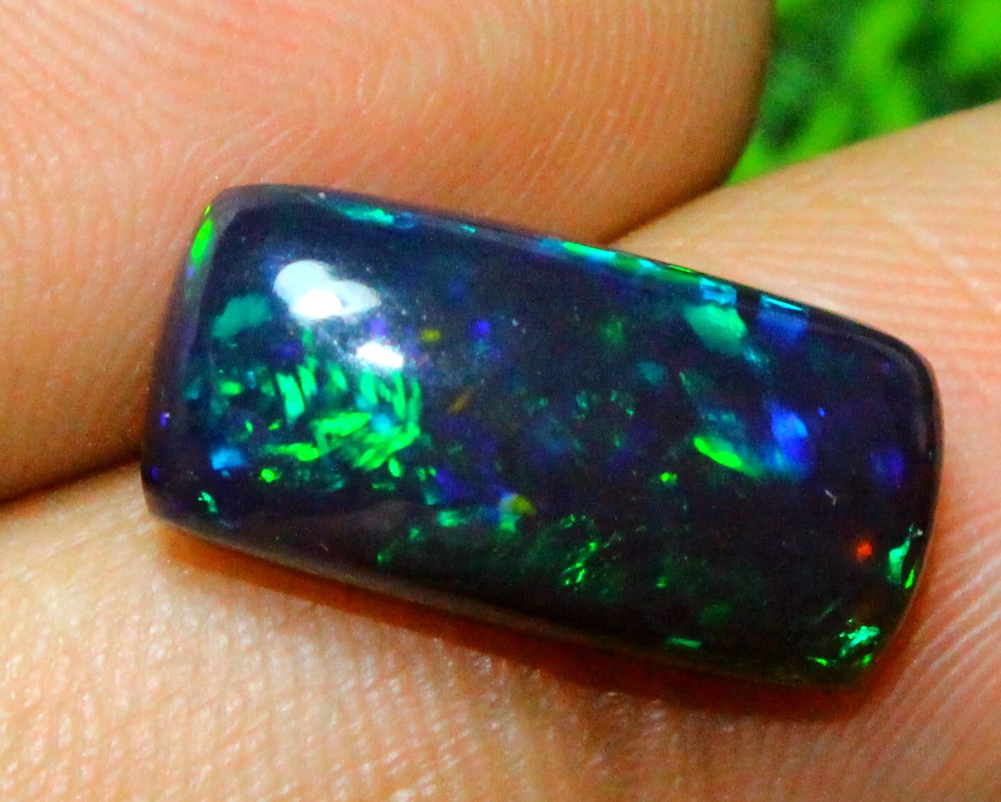 3.95cts Natural Multi Color Black Opal Octagon Cabochon 8x17mm Loose Gem