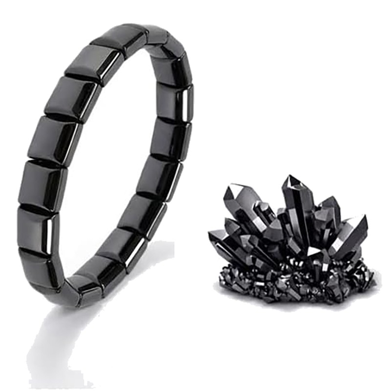 2× Hematite Bracelet Hemios Hematite Hemys Black Beaded Healing Energy Gifts USA
