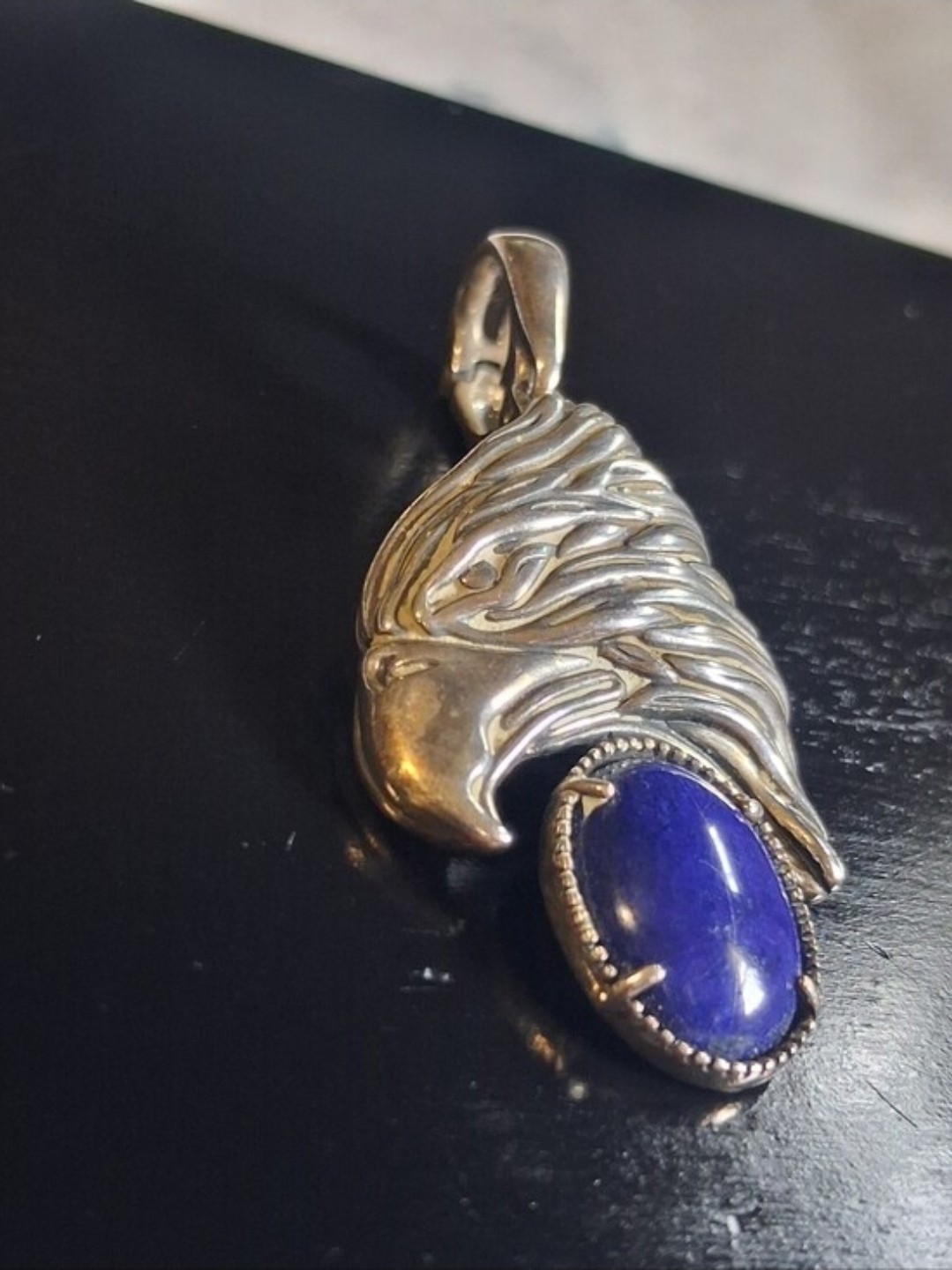 Carolyn Pollack & Fritz Casuse American West Eagle & Lapis Enhancer Pendant