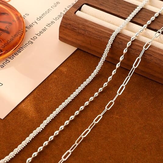 3PCS Layered Anklets G-SL Cuban Link Rhinestone Foot Chain Bracelets Jewelry