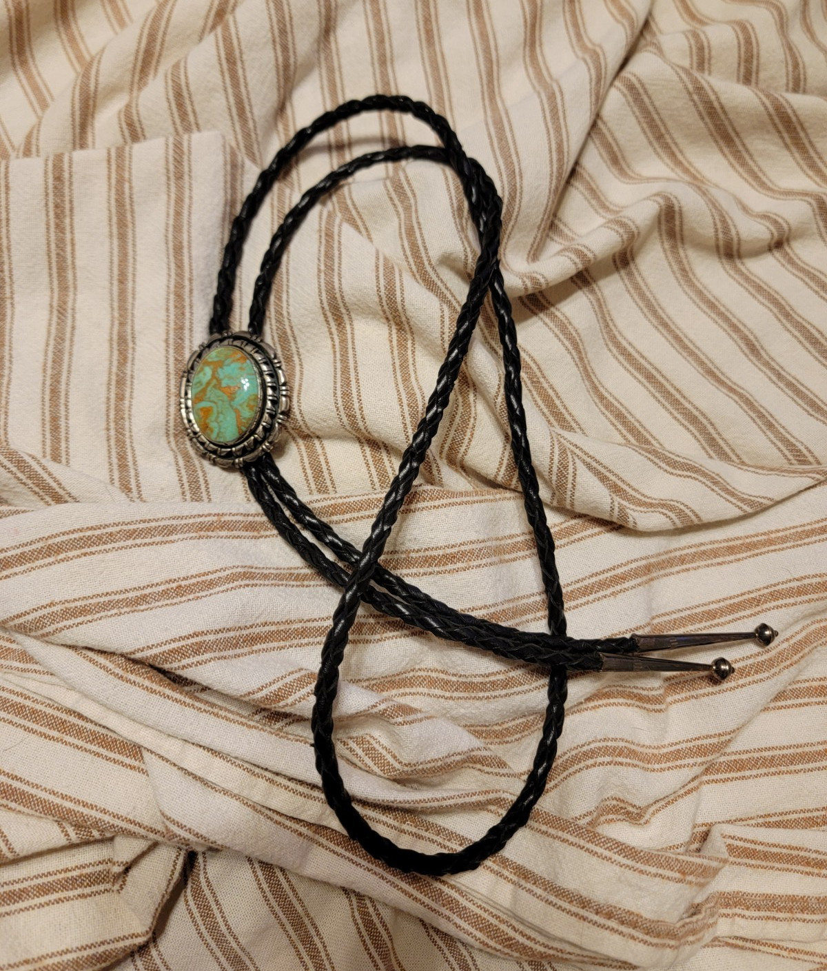 Joseph And Matilda Bolo Tie, Made With Turquoise And Sterling Silver