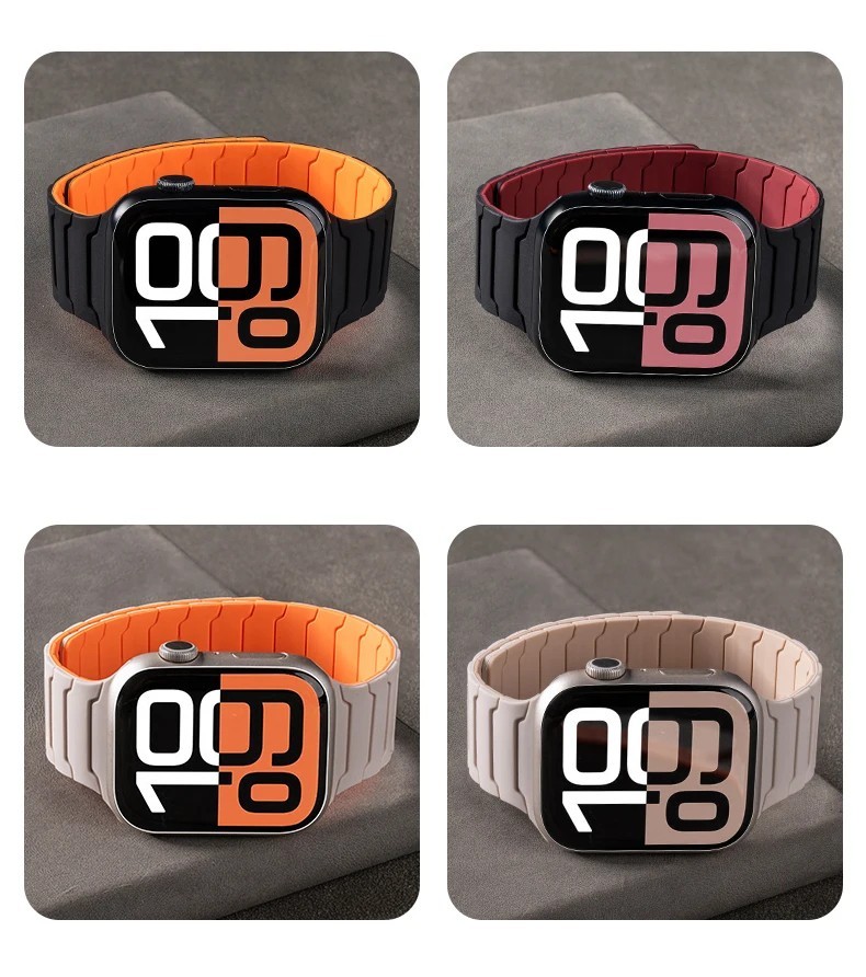 Magnetic Strap For iWatch Ultra 2 Series 10 9 8 7 SE 6 5 Silicone iWatch Band