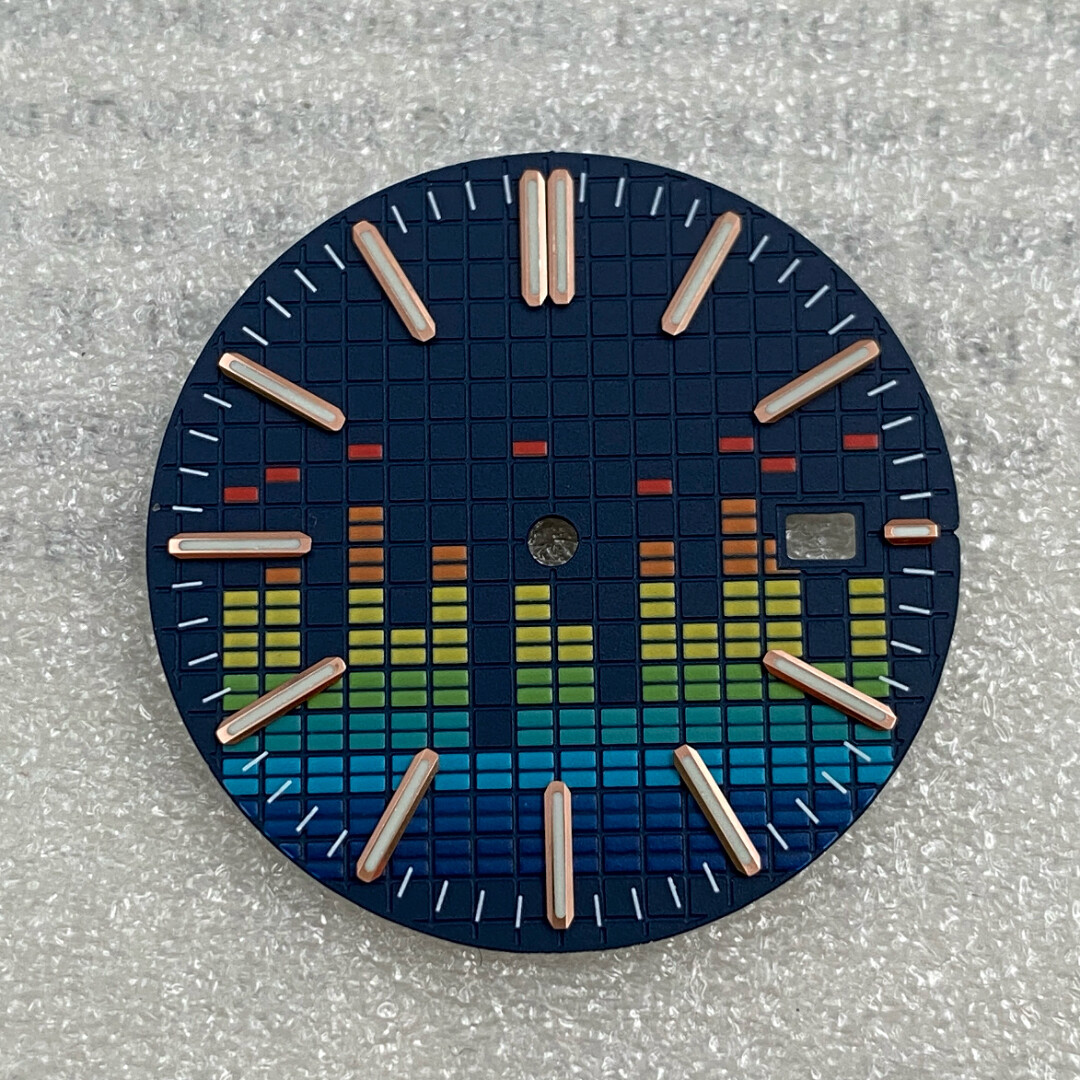 31.8mm NH35 Dial Music Symbol Dial Green Luminous Fits Nh35 Movement watch dial