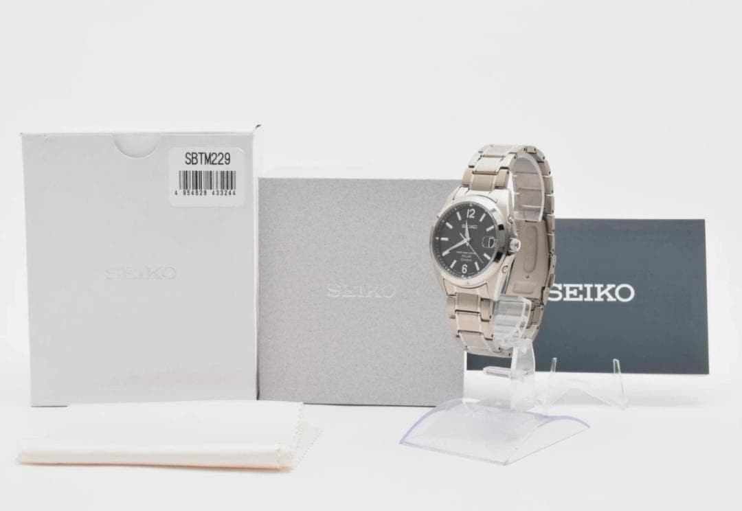 condition with box SEIKO wristwatch titanium solar black dial 7B52 0AM0
