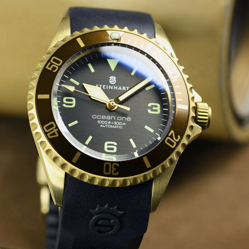 Steinhart Ocean One Bronze Brown Bezel Automatic Swiss Diver Watch 103-0573 Men