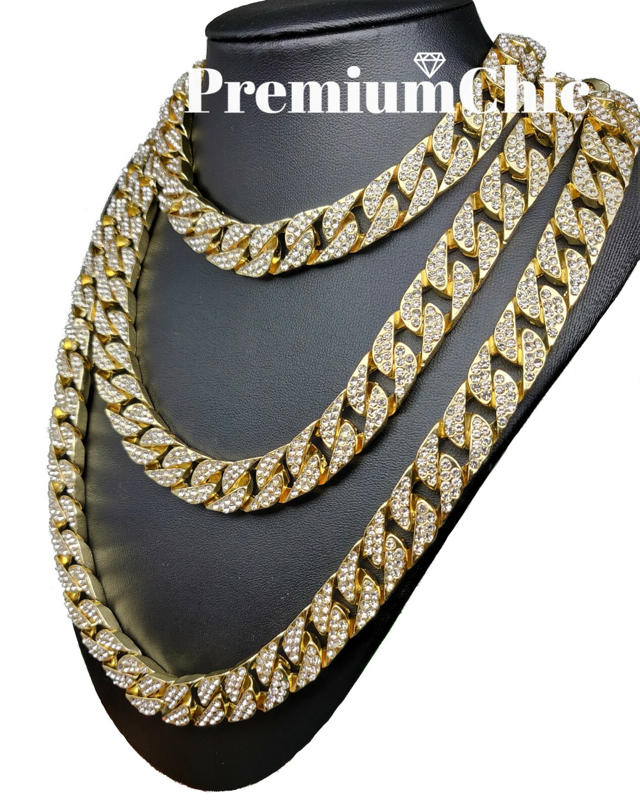 ICED Miami Cuban Choker Link Gold Plated CZ Necklace Or Bracelet Hip Hop Chain