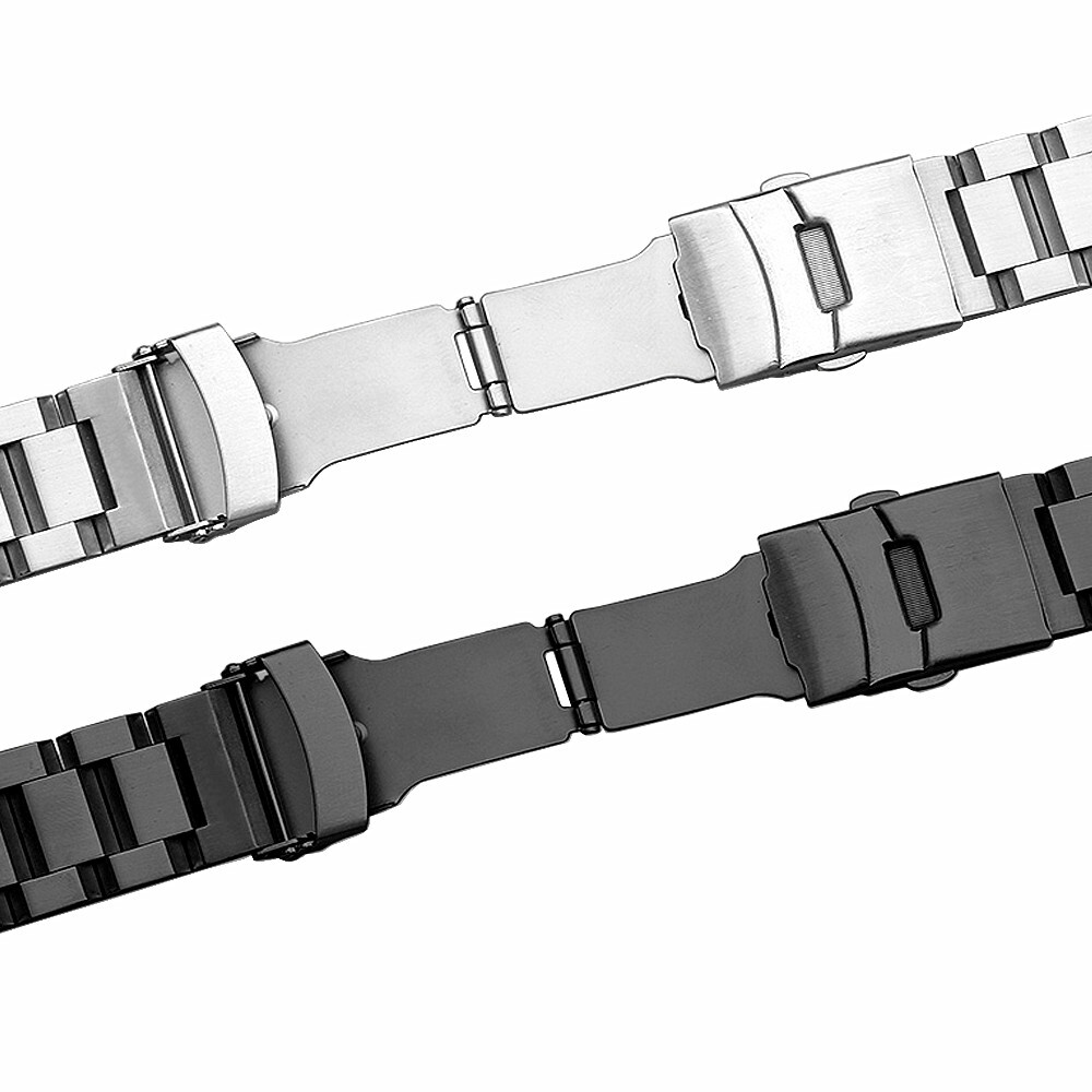 New High Quality Pure Solid Stainless Steel Watch Strap Band 18mm 20mm 22mm 24mm