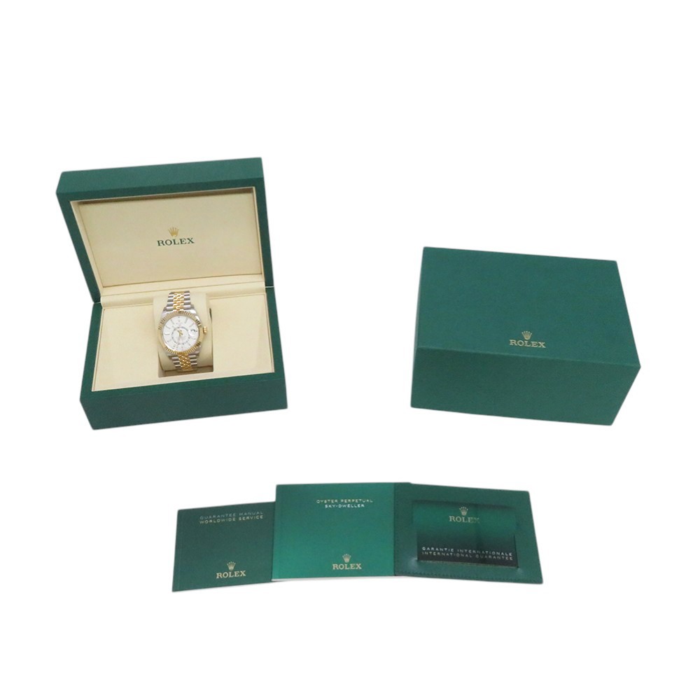 ROLEX Sky-Dweller 42mm Stainless Steel 18K White Gold White Dial 336933